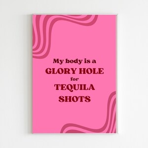 Raunchy Tequila Shots PRINTABLE Wall Art
