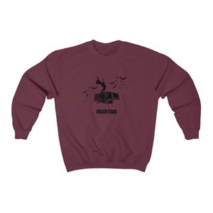 Eddie Munson Crewneck Sweatshirt Guitar Sweatshirt Bat Sweatshirt ST 4 Vintage Fandom Gift TV Series Gift Crewneck Sweatshirt Eddie Gift Maroon