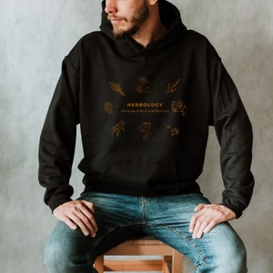 Herbology Hooded Sweatshirt Plant Hoodie Witch Wizard Hoodie Fandom Hoodie Mushroom Hoodie Universal Hoodie Booklover Gift Cottage Core