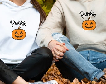 Punkin Kürbis Halloween Hoodie, Gemütliches Herbst Sweatshirt