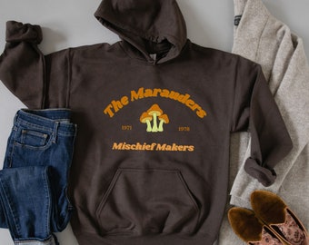 The Marauders Hooded Sweatshirt, Mischief Makers Hoodie Bookish Hoodie Book Lover Gift Harry Fandom Gift Cottage Core Hoodie Padfoot Prongs
