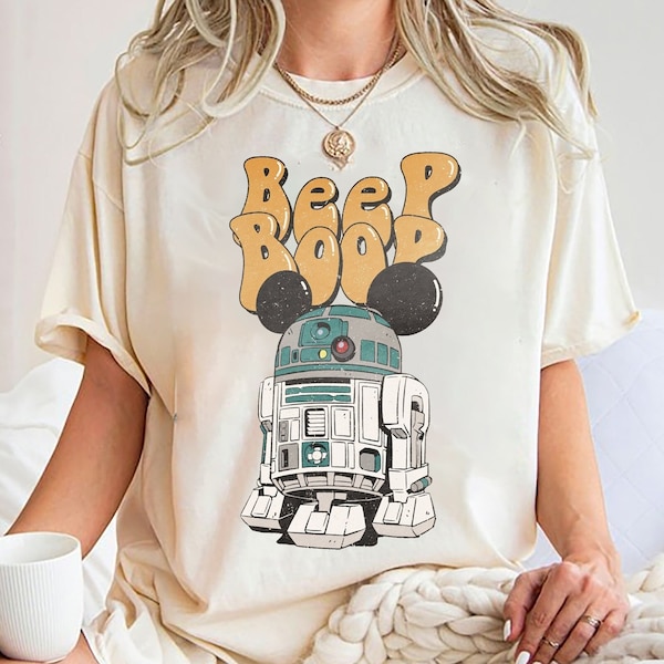 Comfort Color Retro R2D2 Star Wars Shirt, Beep Boop Star Wars Shirt, Disney Star Wars Shirt, Mickey R2D2 Shirt, Disneyland Trip Shirt