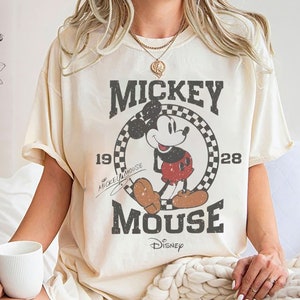 Comfort Color Vintage Mickey Mouse Shirt, Retro Mickey Checkered Shirt, Mickey Mouse 1928 Shirt, Disneyworld Shirt, Disneyland Trip Shirt