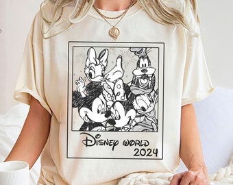 Comfort Color Retro Disneyworld Shirt, Vintage Disney Shirt, Mickey and Friend Shirt, Disneyworld 2024 Shirt, Disneyland Shirt, Disney Group