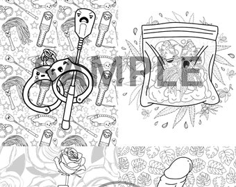 4 SAMPLE DOWNLOADABLE Coloring Pages 18+