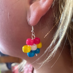 Pansexual Kandi Flower Earrings
