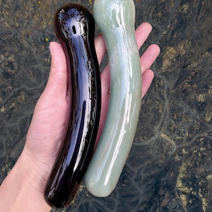 Varita de masaje de cristal de lujo de obsidiana negra natural: herramienta de relajación para aliviar el estrés: varita de piedras preciosas para el bienestar