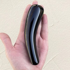 Natural Black Obsidian Massage Wand | Crystal Healing Wand, Crystal SPA Wand | Premium Face & Back Massage Tool | Luxurious Healing Gift