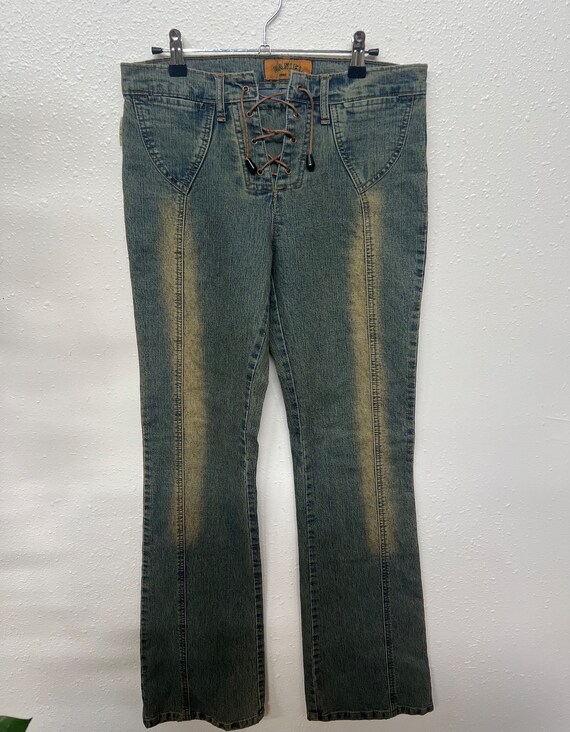VTG Y2K Daniel Jeans Lace up Washed Low Rise Jeans size 7