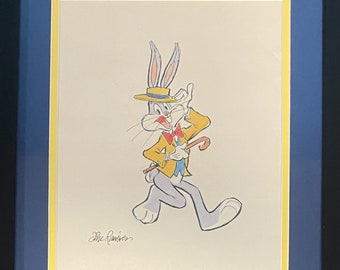 Gepflegte Bugs Bunny I Original Zeichnung von Animator John Ramirez Gerahmt