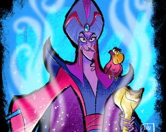 Jafar and Iago Print on Fine Art Paper