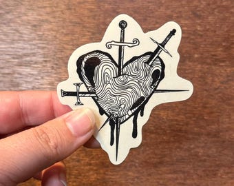 Heartache 3x2.5 inch Glossy Vinyl Sticker