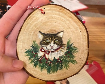 Custom Pet Portrait Christmas Ornament