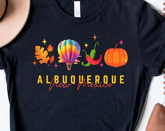 Shirt New Mexico, ballonshirt Albuquerque, shirt heteluchtballonfestival, shirt Albuquerque New Mexico, herfstshirt voor vrouwen, heteluchtballonnen