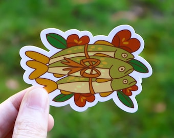 Sticker poisson cadeau