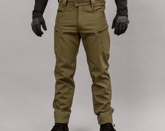 Pantalones impermeables con aislamiento térmico "URBAN SCOUT" color oliva (SoftShell)