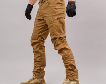 Pantalones tácticos "DEFENDER" color coyote (tejido antidesgarro elástico)