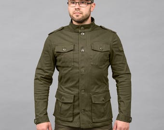 Military jacket &quot;KILBORN&quot; Olive (Cotton Jeans)