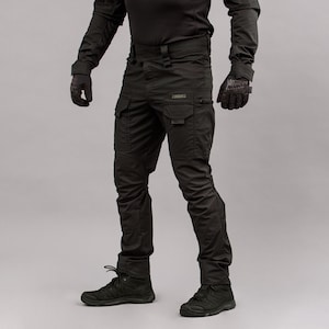 Pantaloni tattici "ANTITERROR II" neri (Rip-Stop Stretch + membrana)