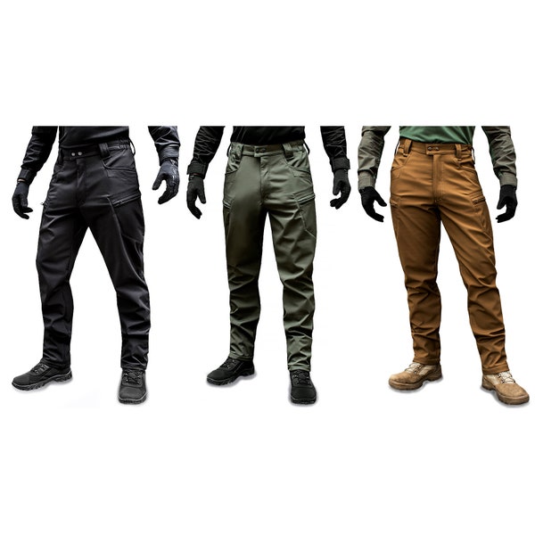 Insulated waterproof pants "URBAN SCOUT" Black, Olive, Coyote (SoftShell)