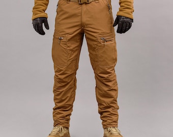 Pantalón impermeable y aislante "TRAVEL DEFENCE" Coyote (Tejido impermeable, Micropolar)