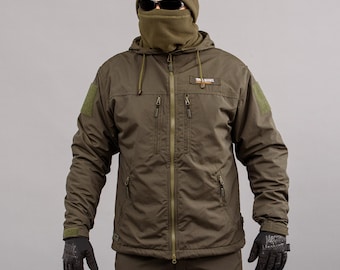 Cortavientos aislante (Chaqueta) "TRAVEL DEFENCE" Olive (Impermeable de nailon + Micropolar)