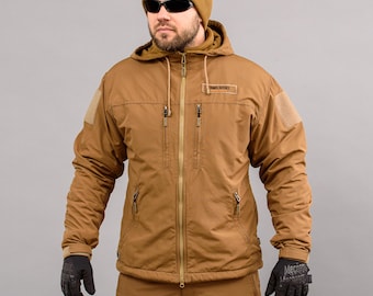 Cortavientos aislante (Chaqueta) "TRAVEL DEFENCE" Coyote (Impermeable de nailon + Micropolar)