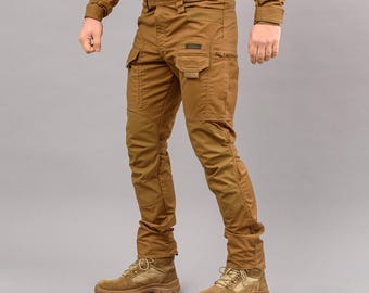 Pantalones tácticos "ANTITERROR II" color coyote (Rip-Stop Stretch + Membrana)
