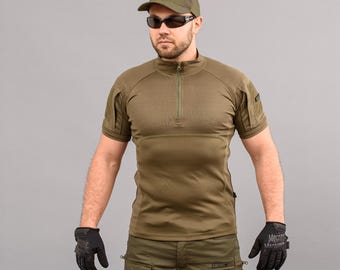 Camiseta táctica UBACS "ANTITERROR II" color oliva (CoolPass + Knitwear)