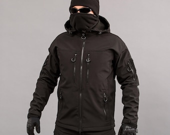 Chaqueta aislante "URBAN SCOUT" negra (SoftShell)