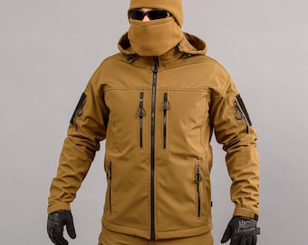 Chaqueta aislante "URBAN SCOUT" color coyote (SoftShell)