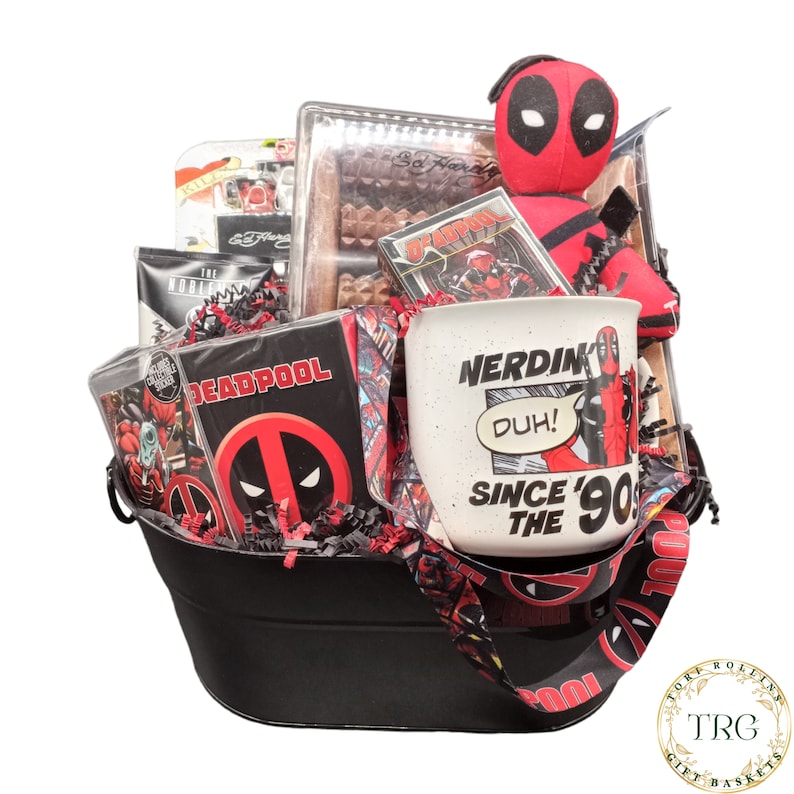 Deadpool Gift Basket for Him, Father's Day Gift Basket, Gift Basket for