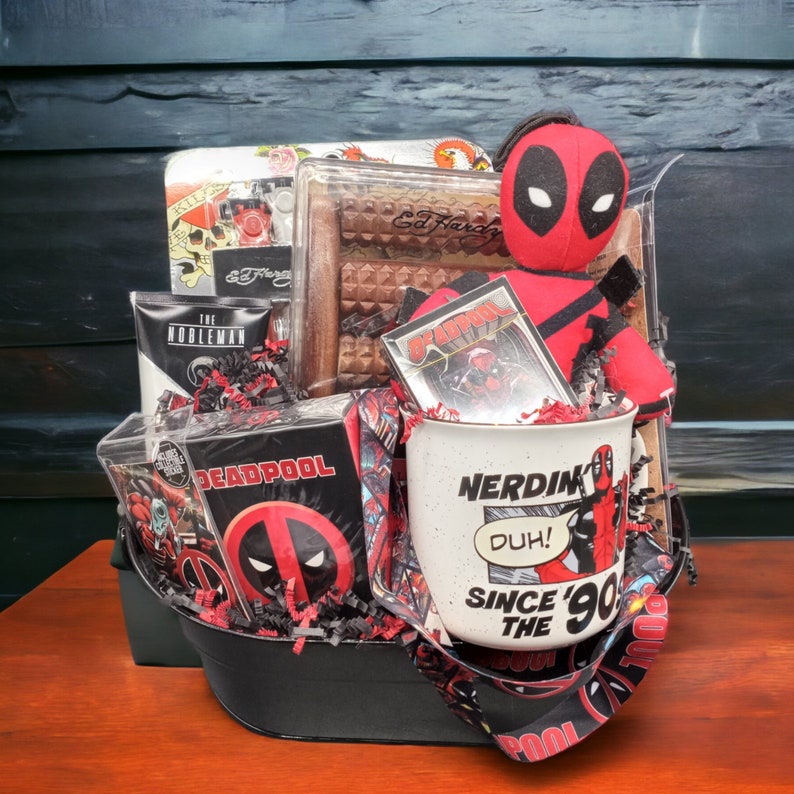 Deadpool Gift Basket for Him, Father's Day Gift Basket, Gift Basket for