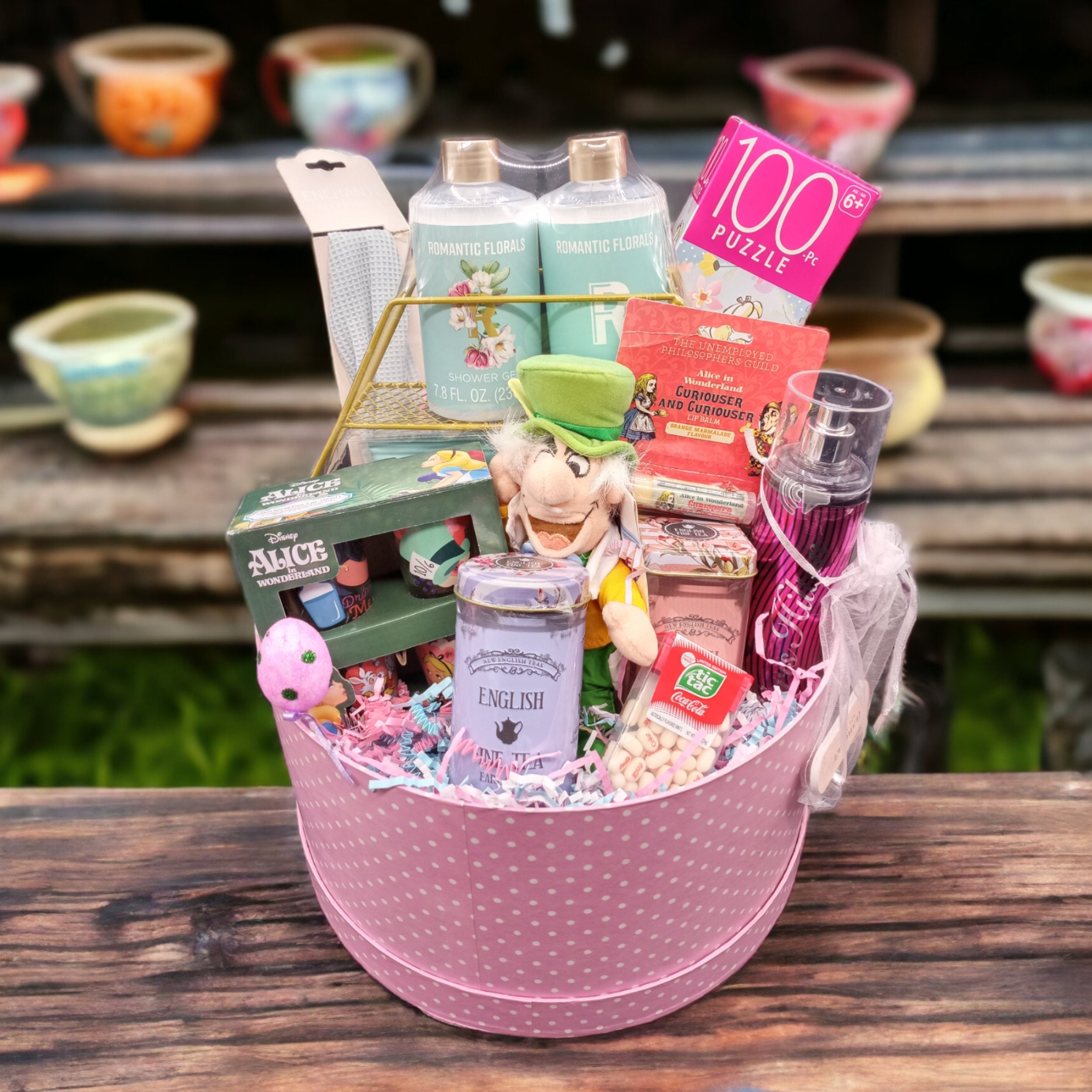 Classic Alice in Wonderland Gift Idea, Birthday Gift Basket for