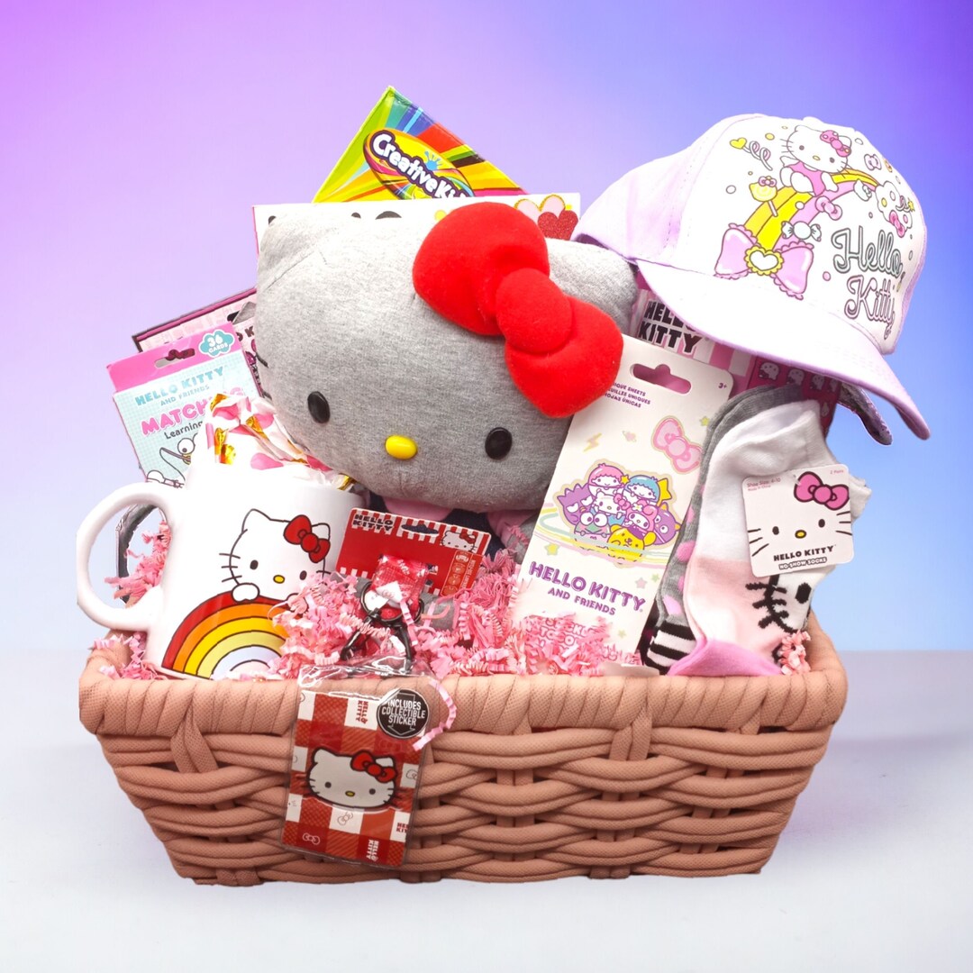 Hello Kitty Gift Basket, 38 Years Girls Birthday Gift, Girls Care Package, Girls Get Well Soon