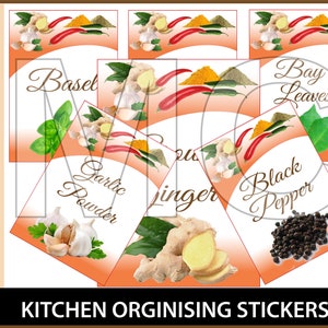 Spices and Herbs rack Stickers | Pantry Labels | Kitchen organisation Sticker