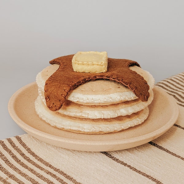 Combo pour crêpes et sirop de feutre | Lot de 3 Flapjacks | Jeu de simulation alimentaire | Accessoire de cuisine Ikea | Trousse de restaurant pour le petit déjeuner | Peluche