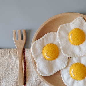 Felt Fried Egg | Sunny Side Up | Breakfast Set Add-On | Pretend Restaurant Kitchen Play Plush Food