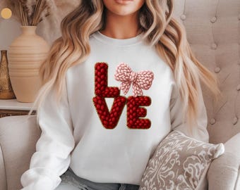 Knitted LOVE design sweatshirt | Crewneck