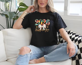 2026 Colorful Confetti Happy New Year T-Shirt | New Year Tee