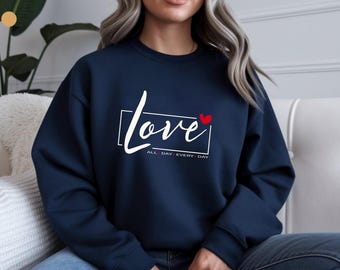 Love Script Heart sweatshirt | Love All Day Everyday crewneck