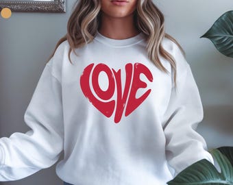 Love Heart graphic sweatshirt | Valentine heart design crewneck