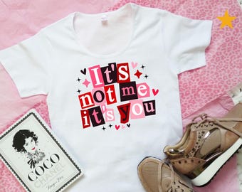 It's Not Me It's You T-shirt | Breakup Quote Tee, Pink Red Collage Typography