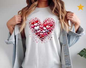 Heart Balloon Cluster T-Shirt | Valentine's Day Heart Design