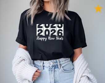 2026 Happy New Year T-Shirt | New Year Typography Tee