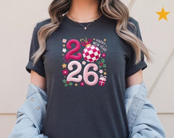 2026 Pink Holiday Ornament T-Shirt | New Year Christmas Numbers