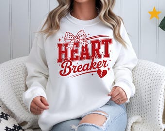 Heart Breaker Tee | Retro Script, Bow and Broken Heart Graphic