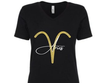 Camisetas ajustadas de mujer del zodiaco // Camisas del signo zodiacal // Elige tu color