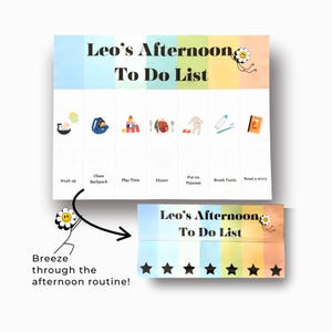 Kids Afternoon Chart Laminated - Customizable Afternoon Routine Chart for Kids - Physical Kids Checklist - Visual Schedule for Kids