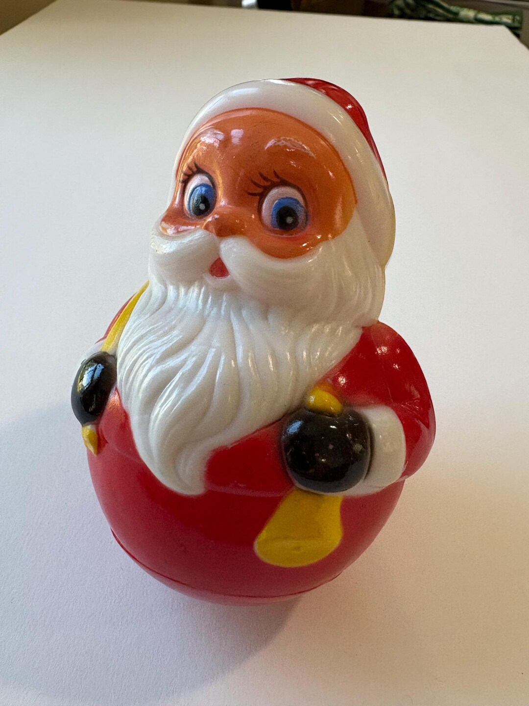 Vintage Santa Claus Christmas Roly Poly Figure 4.5 Inches High